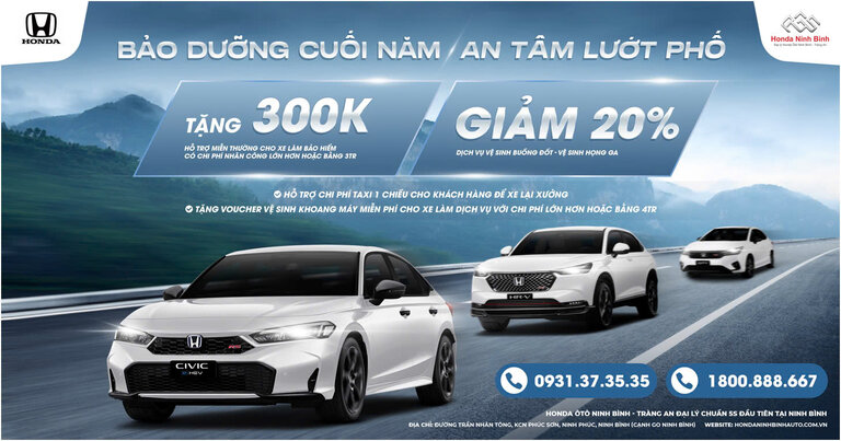 BẢO DƯỠNG CUỐI NĂM - AN TÂM LƯỚT PHỐ CÙNG HONDA NINH BÌNH