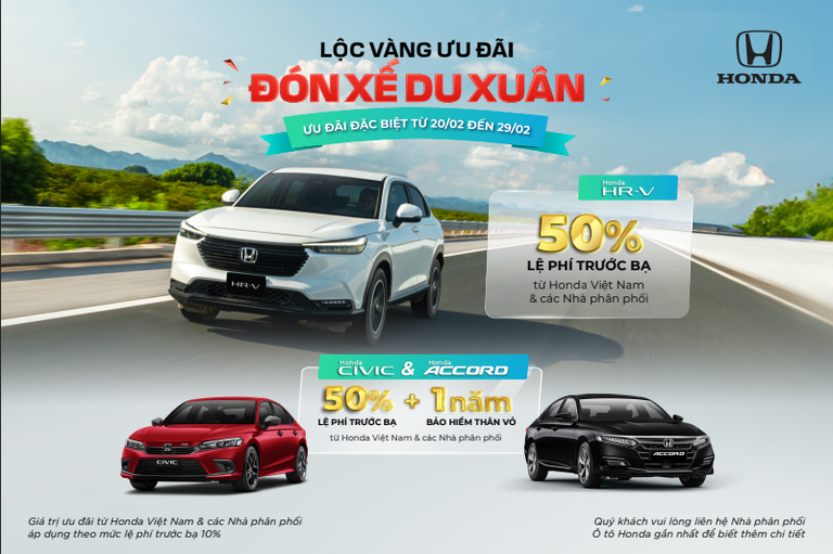 Chương trình khuyến mại của các dòng xe ô tô Honda trong tháng 2 năm 2024