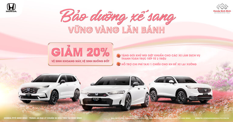 CHƯƠNG TRÌNH ƯU ĐÃI DỊCH VỤ THÁNG 3: BẢO DƯỠNG XẾ SANG - VỮNG VÀNG LĂN BÁNH