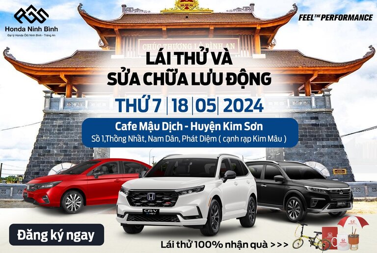 Có hẹn với Kim Sơn ngày cuối tuần tại sự kiện FEEL THE PERFORMANCE do Honda Ôtô Ninh Bình - Tràng An tổ chức !!!