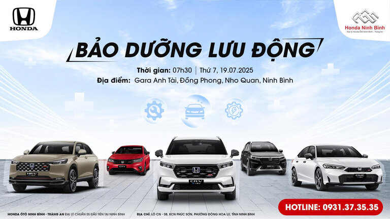 HONDA NINH BÌNH SỬA CHỮA LƯU ĐỘNG TẠI TP NHO QUAN - NINH BÌNH