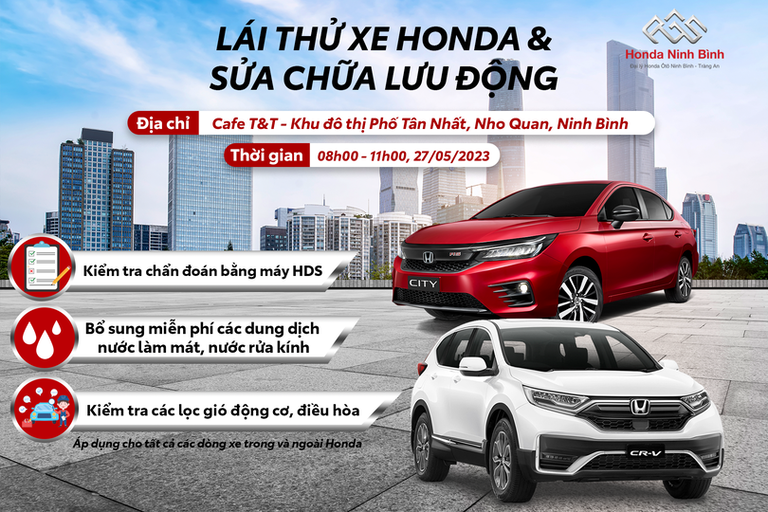 Sự kiện đặc biệt LÁI THỬ VÀ SỬA CHỮA LƯU ĐỘNG cho tất cả các dòng xe tại NHO QUAN - Ninh Bình
