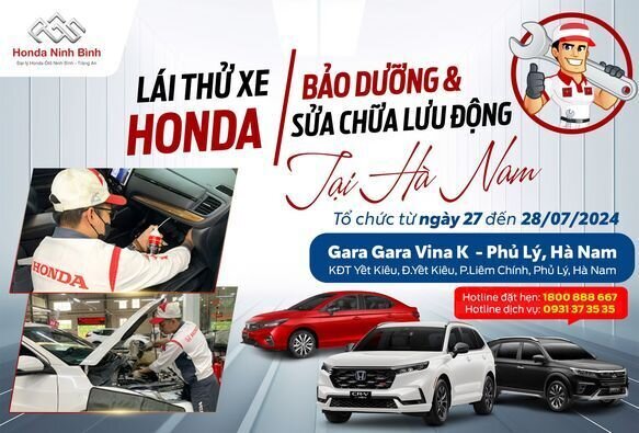 SỰ KIỆN " LÁI THỬ XE HONDA, SỬA CHỮA VÀ BẢO DƯỠNG LƯU ĐỘNG ” TẠI PHỦ LÝ - HÀ NAM